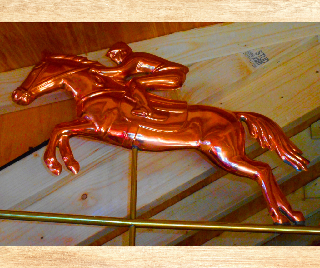 JUMPING HORSE & RIDER WEATHERVANE - Garden Time