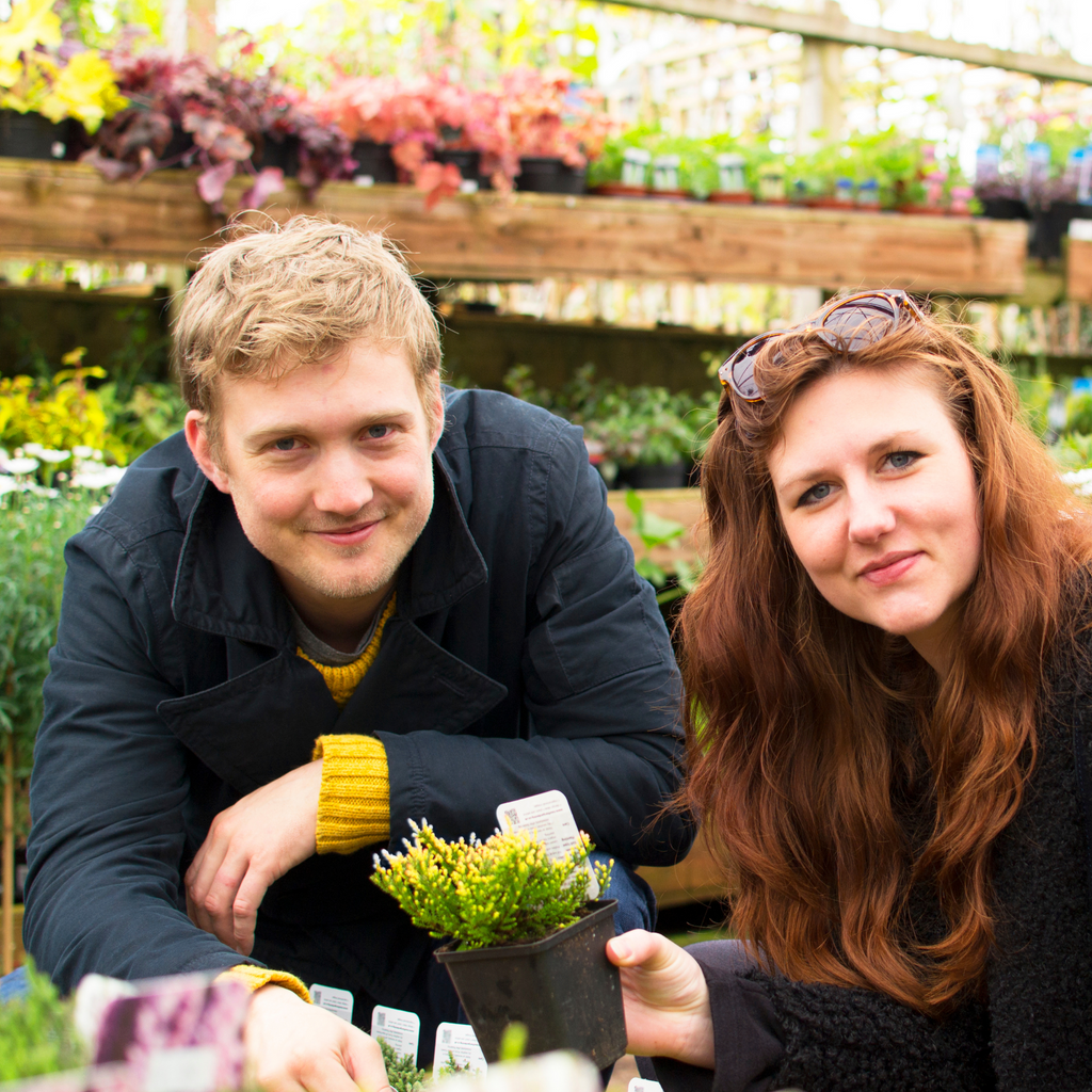 Couple shopping for plants