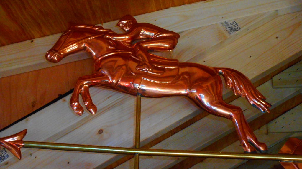 JUMPING HORSE & RIDER WEATHERVANE - Garden Time