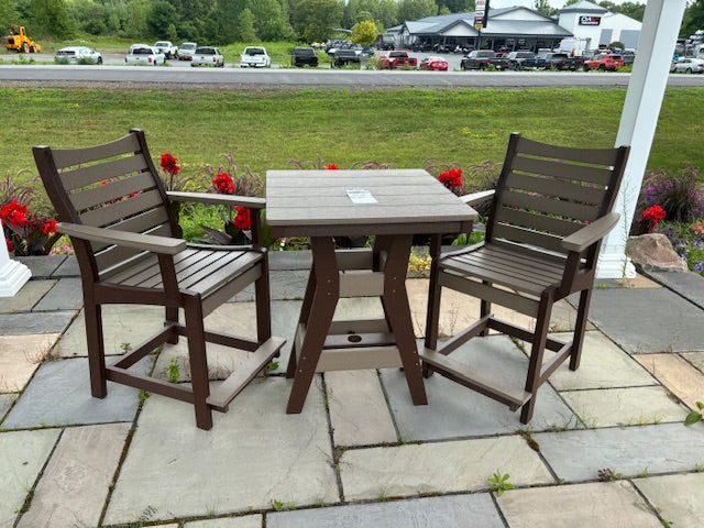 HARBOR COUNTER HEIGHT TABLE SET- WEATHERWOOD ON BROWN - Garden Time